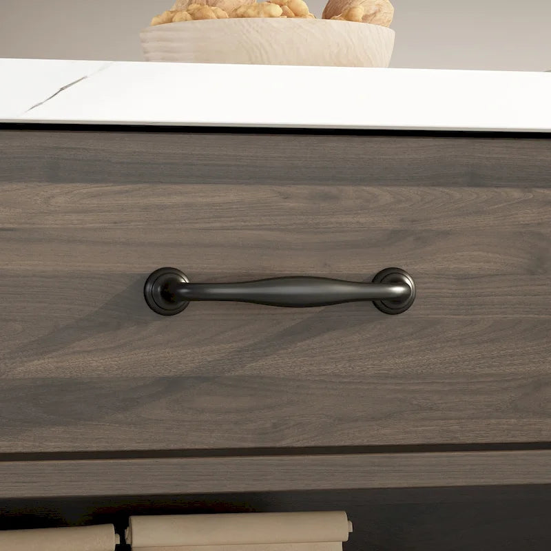 55.1 W Buffet Kitchen Island Cabinet with Open Shelves Two Drawers