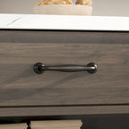 55.1 W Buffet Kitchen Island Cabinet with Open Shelves Two Drawers
