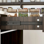 55.1 W Buffet Kitchen Island Cabinet with Open Shelves Two Drawers