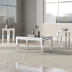 Merax Modern Glass Mirrored Coffee Table Sets(Set of 3)