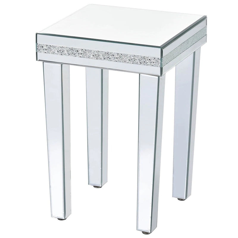 Merax Modern Glass Mirrored Coffee Table Sets(Set of 3)