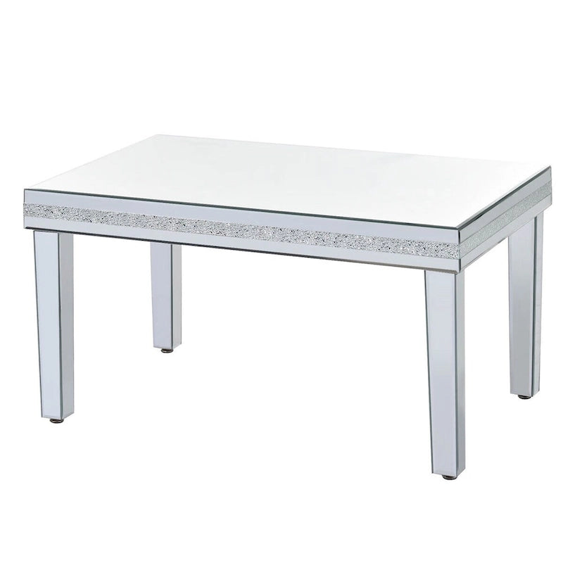 Merax Modern Glass Mirrored Coffee Table Sets(Set of 3)