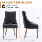 Wingback Upholstered Dining Chairs Set of 2, Fabric Side Dining Room Chairs, Living Room Chairs for Home Kitchen