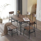 Steel Frame 6-Piece Modern Dining Set for Kitchen