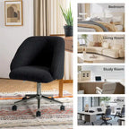 Joah Modern Boucle 360 Swivel Height Adjustable Swivel Office Chair with Rolling Wheels by HULALA HOME - N/A