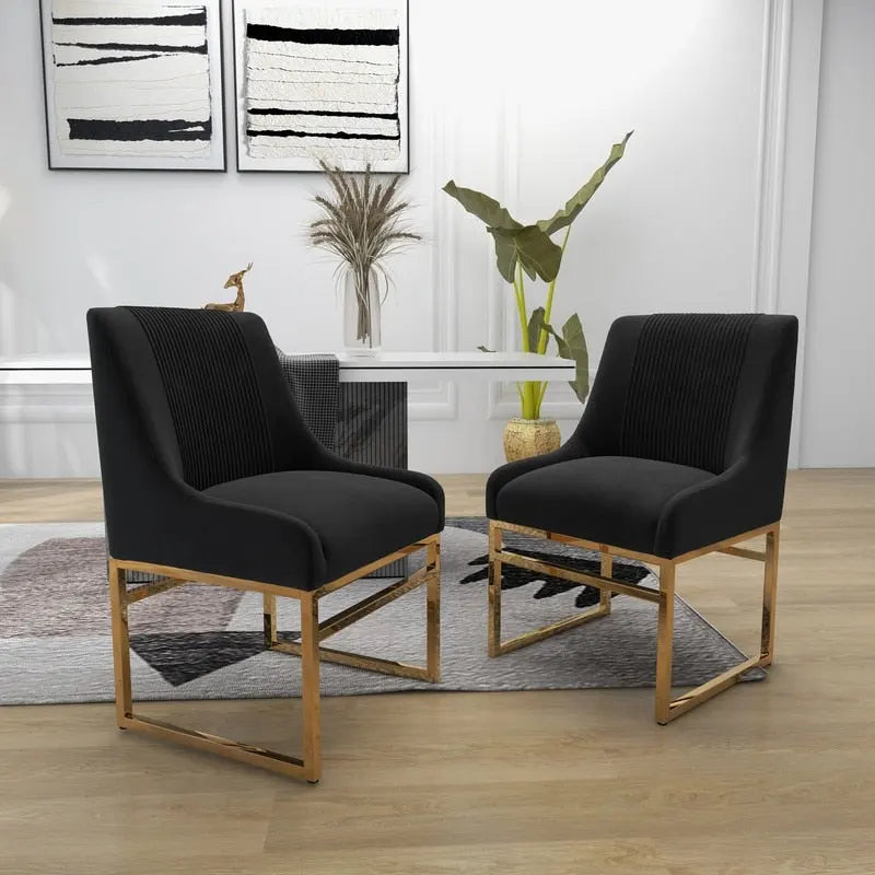 SEYNAR Contempoary Velvet Dining Chair with Metal Frame Legs, set of 6