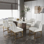 SEYNAR Contempoary Velvet Dining Chair with Metal Frame Legs, set of 6