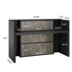 63 Inch Reception Desk with LED Lights for Store Office