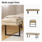 Laurens Modern 52.5  Channel Tufted Bench with Mental Legs by HULALA HOME