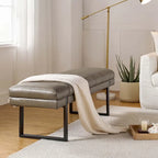 Laurens Modern 52.5  Channel Tufted Bench with Mental Legs by HULALA HOME