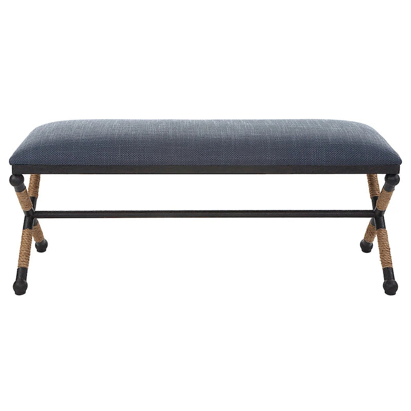 Uttermost Firth Rustic Navy Bench - 48 W x 21 H x 16 D