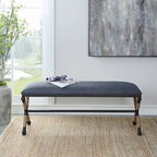 Uttermost Firth Rustic Navy Bench - 48 W x 21 H x 16 D