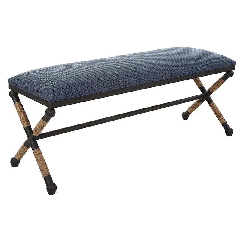 Uttermost Firth Rustic Navy Bench - 48 W x 21 H x 16 D