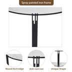 40 Inch Half Moon Console Table Sintered Stone-top Table for Entryway - 39.4x30.7 inch