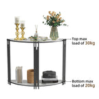 40 Inch Half Moon Console Table Sintered Stone-top Table for Entryway - 39.4x30.7 inch