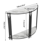 40 Inch Half Moon Console Table Sintered Stone-top Table for Entryway - 39.4x30.7 inch