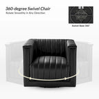 Esteban Modern Leather Upholstered Swivel Barrel Chair Set of 2 by