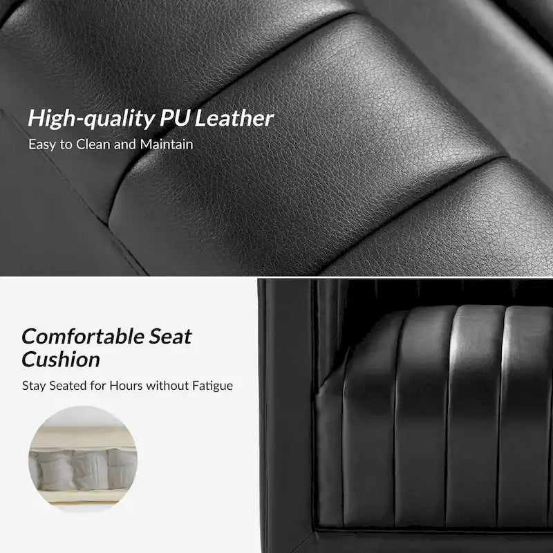 Esteban Modern Leather Upholstered Swivel Barrel Chair Set of 2 by