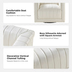 Esteban Modern Leather Upholstered Swivel Barrel Chair Set of 2 by