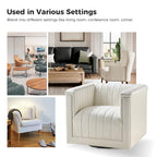 Esteban Modern Leather Upholstered Swivel Barrel Chair Set of 2 by