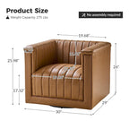 Esteban Modern Leather Upholstered Swivel Barrel Chair Set of 2 by