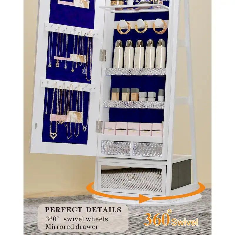 Full-length Mirror Jewelry Armoire - N/A