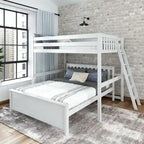 Plank and Beam L-Shaped Full over Queen Bunk Bed with Ladder on End