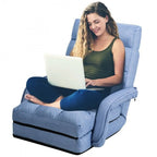 Folding Lazy Floor Chair Sofa with Armrests and Pillow - 22  x 26  x 29  (L x W x H)