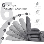Folding Lazy Floor Chair Sofa with Armrests and Pillow - 22  x 26  x 29  (L x W x H)