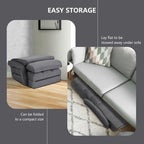 Folding Lazy Floor Chair Sofa with Armrests and Pillow - 22  x 26  x 29  (L x W x H)