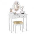 Vanity Make Up Table Set Dressing Table Set with 5 Drawers - 31.5  x 16  x 53.5  ( L x W x H )