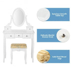 Vanity Make Up Table Set Dressing Table Set with 5 Drawers - 31.5  x 16  x 53.5  ( L x W x H )