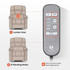 MCombo Medium Dual Motor Power Lift Recliner Chair with Massage and Heat for Elderly People, Faux Leather 7679