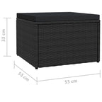 vidaXL Ottoman Outdoor Footstool for Backyard Garden Poolside Poly Rattan