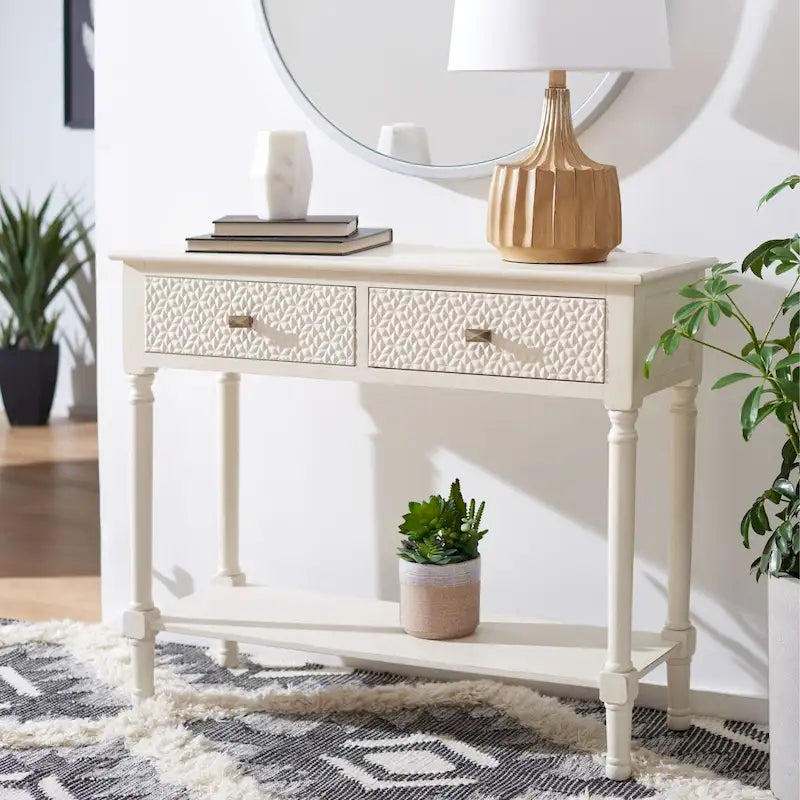 SAFAVIEH Salina 2-Drawer Console Table - 35.5  W x 13  L x 29.5  H - 36Wx13Dx30H