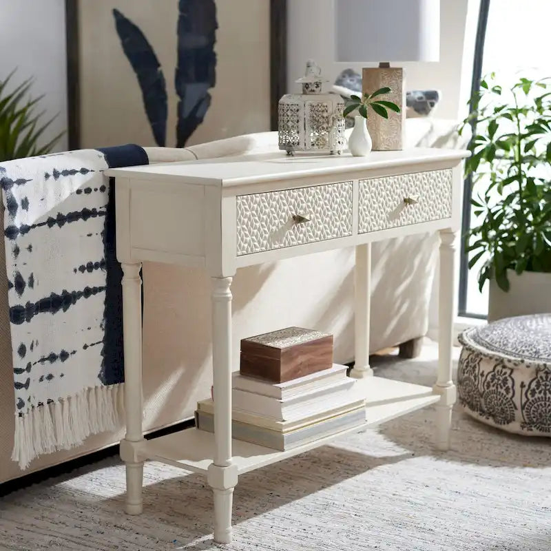 SAFAVIEH Salina 2-Drawer Console Table - 35.5  W x 13  L x 29.5  H - 36Wx13Dx30H