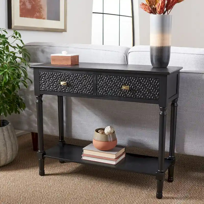 SAFAVIEH Salina 2-Drawer Console Table - 35.5  W x 13  L x 29.5  H - 36Wx13Dx30H