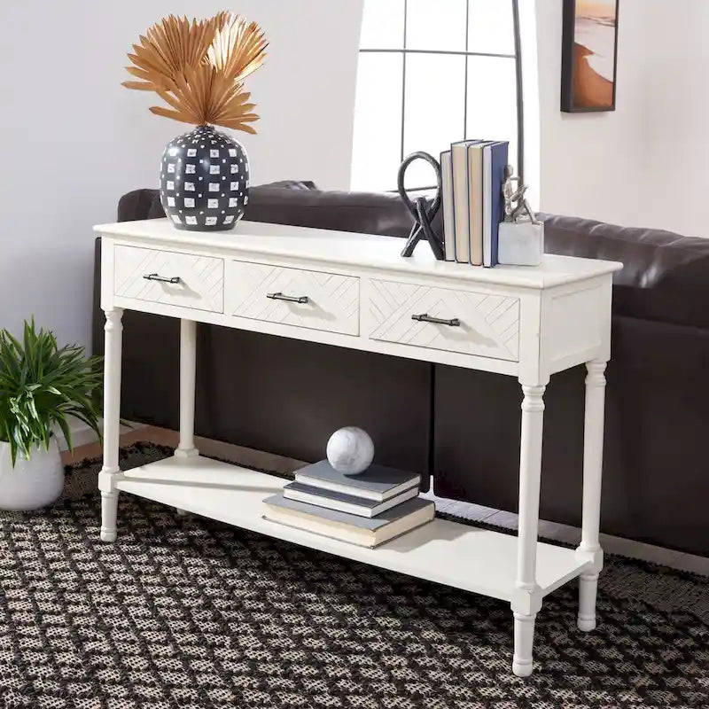 SAFAVIEH Jeanie 3-Drawer Bottom Shelf Console Table - 47.3  W x 13  L x 29.5  H - 47Wx13Dx30H