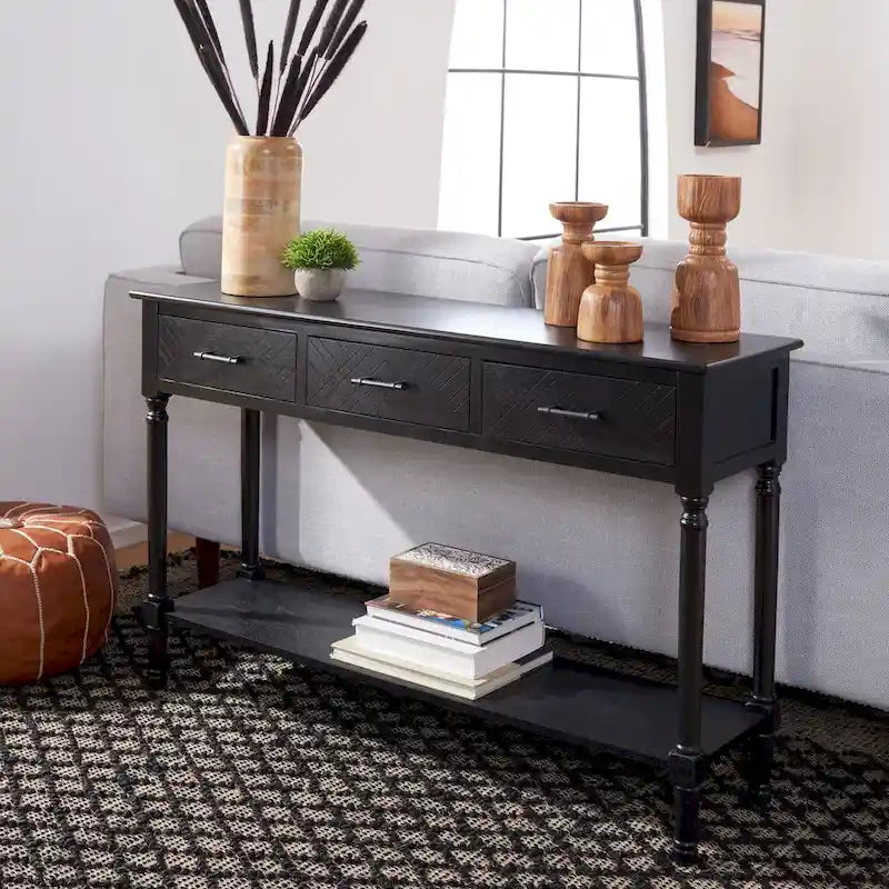 SAFAVIEH Jeanie 3-Drawer Bottom Shelf Console Table - 47.3  W x 13  L x 29.5  H - 47Wx13Dx30H