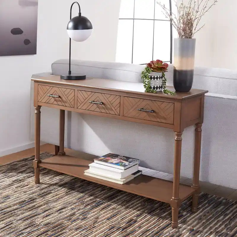SAFAVIEH Jeanie 3-Drawer Bottom Shelf Console Table - 47.3  W x 13  L x 29.5  H - 47Wx13Dx30H