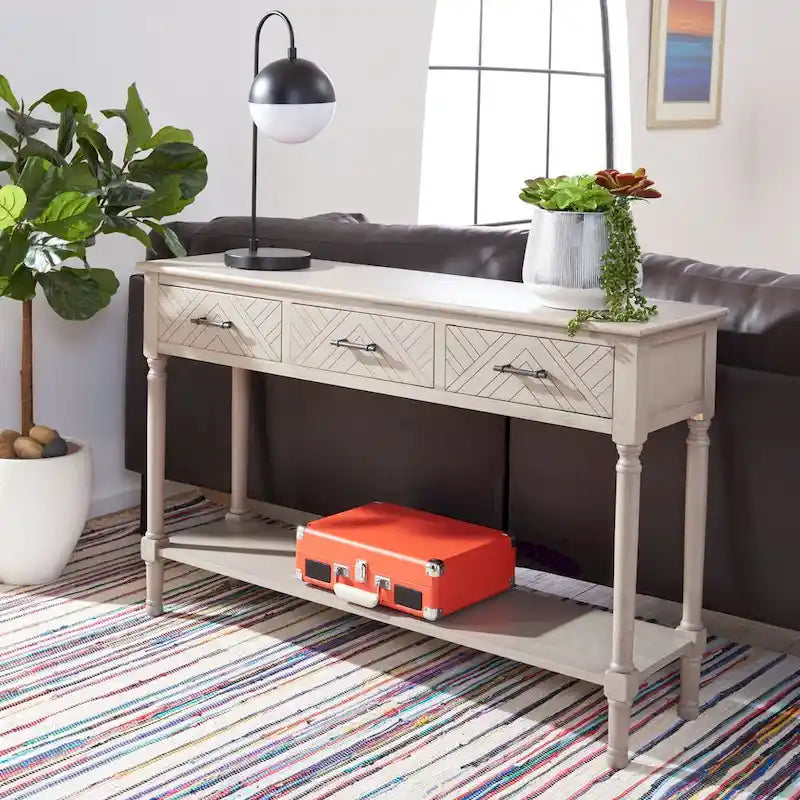 SAFAVIEH Jeanie 3-Drawer Bottom Shelf Console Table - 47.3  W x 13  L x 29.5  H - 47Wx13Dx30H
