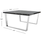 SAFAVIEH Bea Black/ Brass Square Coffee Table - 31.5  x 31.5  x 15.8  - 32Wx32Dx16H