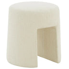 SAFAVIEH Couture Muire Ivory Upholstered Ottoman