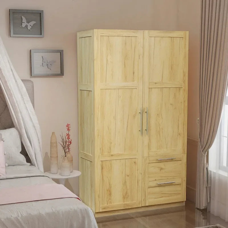 High Wardrobe/Armoires with 2 drawers and 5 storage spaces
