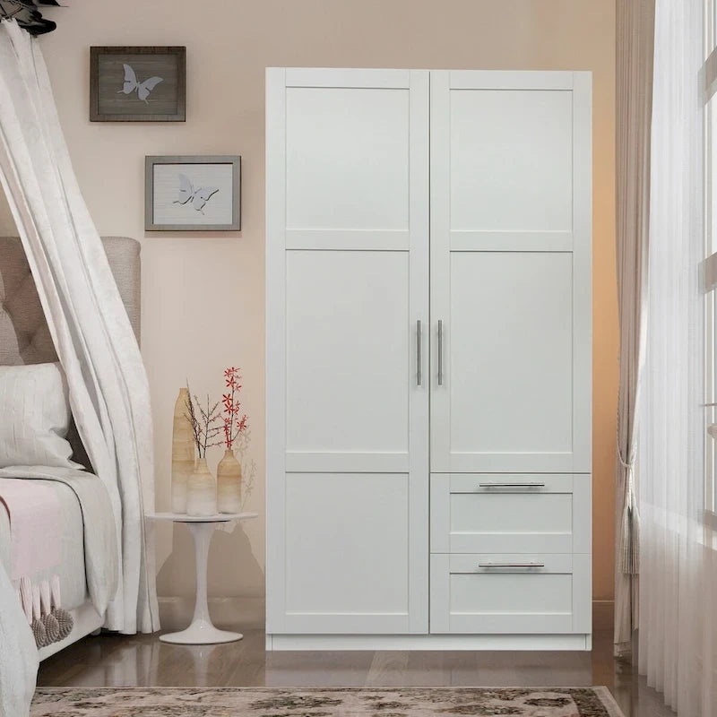 High Wardrobe/Armoires with 2 drawers and 5 storage spaces