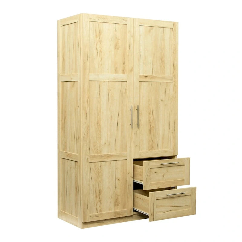 High Wardrobe/Armoires with 2 drawers and 5 storage spaces
