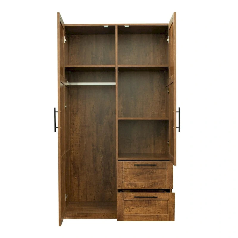 High Wardrobe/Armoires with 2 drawers and 5 storage spaces