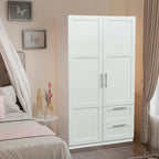 High Wardrobe/Armoires with 2 drawers and 5 storage spaces