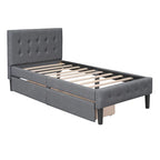 Twin Size Upholstered Platform Bed with 2 Drawers