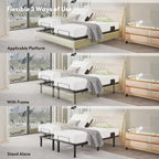 FunniHomi Twin XL/Queen/Split King Size Adjustable Bed Frame, Zero Clearance, Zero Gravity, Mattress Holder